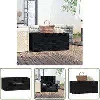 The Living Store Gartenbox Schwarz 101x50,5x46,5 cm Massivholz Kiefer