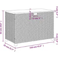 vidaXL Gartentruhe Schwarz 110x55x63 cm Poly Rattan Akazienholz