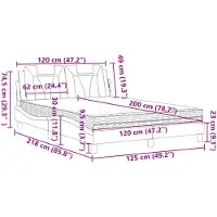 vidaXL Bett "Viana" mit Matratze Cappuccino-Braun 120x200 cm Kunstleder