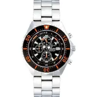 Chris Benz Uhr Damen, Herren, Mixed CB-C300-O-MB Chronograph, TaucheruhrOrange, Schwarz