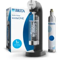 Brita Wassersprudler sodaONE schwarz mit 1 CO2-Zylinder und PET-Flasche