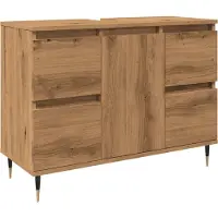 vidaXL Badschrank Artisan-Eiche 80x33x60 cm Holzwerkstoff