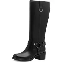 Marco Tozzi Damen Stiefel Langschaft Cowboy Western Boot mit Riemen 2-25517-43, Größe:41 EU, Farbe:Schwarz