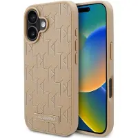 Karl Lagerfeld KLHMP16SPKHPORPE iPhone 16 6.1" beżowy/beige hardcase Hot Stamp Magsafe