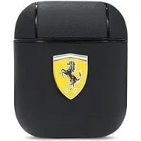 Ferrari FESA2LEBK AirPods 1/2 Abdeckung schwarz/schwarz On Track Leder