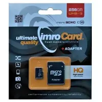 IMRO MICROSDXC 10/256GB UHS-3 ADP MEMORY CARD, 256 GB, MicroSDXC, Klasse 10, Class 3 (U3)