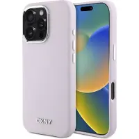 DKNY Fall Flüssigkeit Silikon Klein Metall Logo Magsafe Na Iphone 16 Pro Max - Różowe