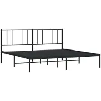 vidaXL Bettgestell mit Kopfteil Metall Schwarz 193x203 cm