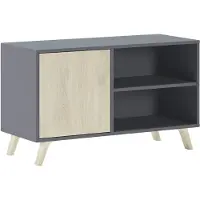 Skraut Home TV-Schränke für Wohnzimmer, Modell Wind, Grau und Eiche farbe, 95x40x57cm