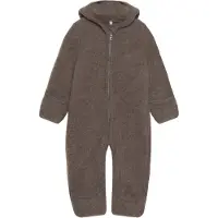 Huttelihut Overall Merinowolle mit Ohren, Brown Melange, 74