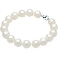Lulu & Jane Perlen-Armband Messing Muschelkernperle in weiß | Gr.: 17 cm