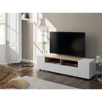 Dmora MarinelliGroup TV-Ständer Topeka 138x42x36 cm Weiß, 2 Böden