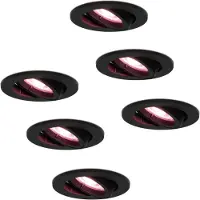 HOFTRONIC™ hoftronicsmart LED Einbaustrahler GU10 5,5W RGBWW Schwarz 6er Set