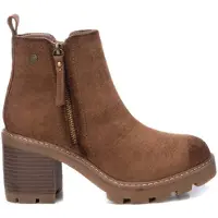 Refresh für Damen. 17212502-CAMEL Stiefelette 172125 braun (41), 5 bis 8 cm, Wildleder, Reißverschluss, Lässig