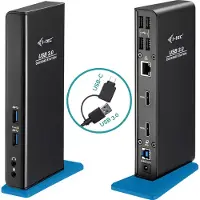 ITEC i-tec USB 3.0/USB-C Dual HDMI Docking Station, Kabelgebunden, USB 3.2 Gen 1 (3.1 Gen 1) Type-A, 3,5 mm, 10,100,1000 Mbit/s, Schwarz, UK