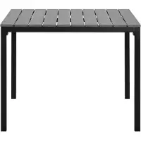 Beliani Gartentisch Grau und Schwarz Aluminium Kunstholz Quadratisch 95 x 95 cm für 4 Personen Modern Balkon Terrasse Outdoor Garten Ausstattung
