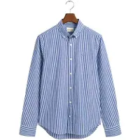 Gant für Herren. 3000132 Gestreiftes Slim Fit Popeline Hemd blau (XXL), Lässig, Baumwolle, Klassisch, Langarm