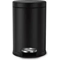 Simplehuman Mülleimer Pedaleimer Rund Schwarz 4,5L