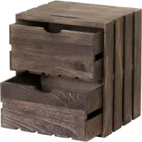 Mendler Kommode MCW-C62, Schubladenkommode Holzkiste, Shabby-Look Vintage, 2 Schubladen 36x32x26cm braun