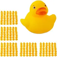Relaxdays 240 x Badeente 3,5cm Gelb,Orange
