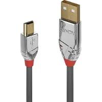 Lindy 36633, 3 m, USB A, Mini-USB B, USB 2.0, 0,48 Gbit/s, Grau