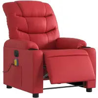vidaXL Massagesessel Elektrisch Rot Kunstleder