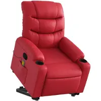 vidaXL Massagesessel mit Aufstehhilfe Rot Kunstleder