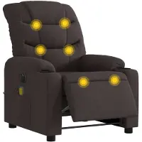vidaXL Massagesessel Elektrisch Dunkelbraun Stoff