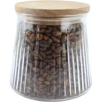 OTIX Vorratsglas mit Deckel aus Glas, 650 ml Süßigkeiten Acacia Wood SIRIUS
