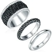 Lulu & Jane Ring Metall-Legierung verziert mit Kristallen von Swarovski in silber | Gr.: 56