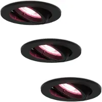 HOFTRONIC™ hoftronicsmart LED Einbaustrahler 3x 5,5W GU10 RGBWW Schwarz IP20 schwenkbar