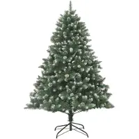 The Living Store Künstlicher Weihnachtsbaum mit Ständer 180 cm PVC