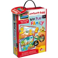 Lisciani 92727 - Montessori Baby - Box Play Family Lernspiel Kleinkind Tastsinn Methode Motorik