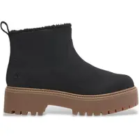 Timberland Chelseaboots "STONE STREETMID WARM LINED BOOT", Damen, Gr. 38,5, schwarz (schwarz nubuck), Leder, Schuhe Chelseaboots, Winterstiefel, Winterschuhe, Stiefelette, gefüttert