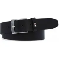 Tommy Hilfiger für Herren. AM0AM13126 Schwarzer Ledergürtel (100 cm), Lässig, Klassisch
