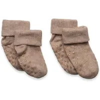 Minymo Socken - Rib - 2er-Pack - Silberne Nerz-Melange - - 19/22 - Socken