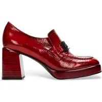 Hispanitas für Damen. HI243657 Rote Leder-Slipper mit Schnalle (40), 5 bis 8 cm, Keine, Lässig