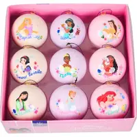 Disney Weihnachtskugeln-Set aus Polystyrol-Prinzessinnen 9 Stück 7,5 cm (multi)