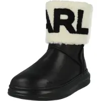 Karl Lagerfeld Kapri Kosi Frauen Leder KARL Logo Druck Stiefelette Schwarz – 4 Großbritannien - 37 EU - 6 US / Schwarz