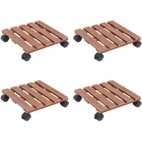 vidaXL Pflanzenroller 4 Stk. Braun 30x30x7,5 cm WPC