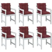 vidaXL Niedriglehner-Auflagen 6 Stk. Melange Weinrot 100x50x7 cm Stoff