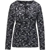 Goldner Kurzgröße: Langarmshirt mit Metallic-Druck in schwarz / gemustert | Gr.: 21