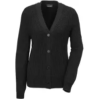 Goldner Kurzgröße: Elegante Strickjacke mit V-Ausschnitt in schwarz | Gr.: 22
