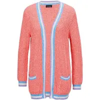 Goldner Kurzgröße: Strickjacke in raffinierter Struktur in papaya / gemustert | Gr.: 25