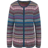 Goldner Kurzgröße: Jacquardjacke mit Ringelmuster in bunt / gemustert | Gr.: 25