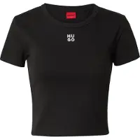 HUGO für Damen. 50512000 Delanor T-shirt schwarz (M), Lässig, Baumwolle, Kurzarm