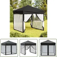 The Living Store Partyzelt Faltbar mit Seitenwänden Schwarz 2x2 m