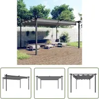 The Living Store Pavillon mit Ausziehbarem Dach 4x3 m Anthrazit
