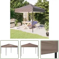 The Living Store Partyzelt Faltbar Taupe 3x3 m