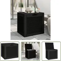The Living Store Gartenbox Schwarz 55,5x43x53 cm Polypropylen